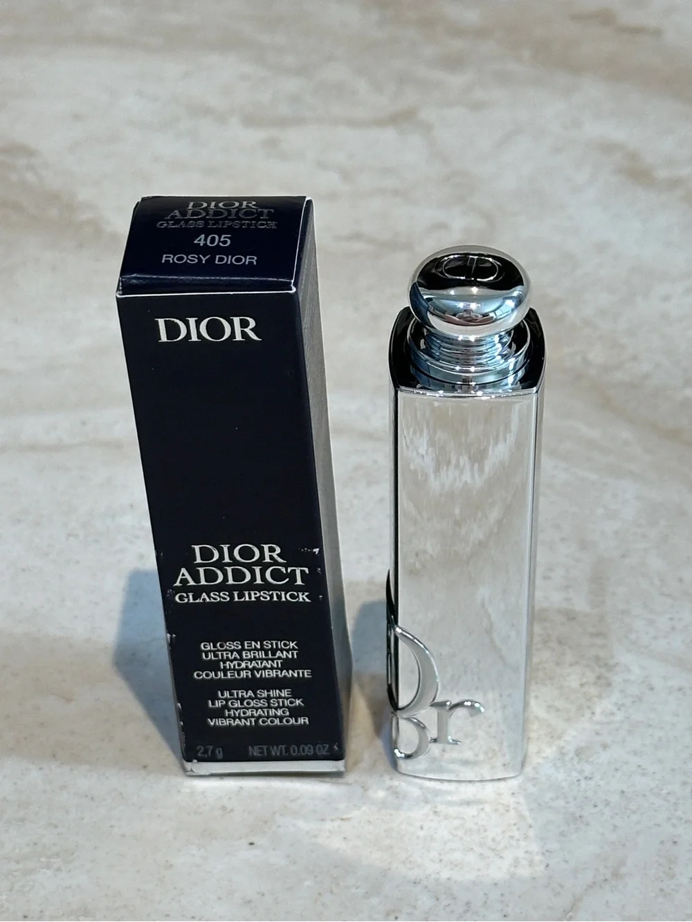 Dior Addict Glass Lipstick Ultra-Shine Hydrating Lip Gloss Stick - 405 Rosy Dior